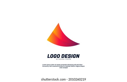 Illustration of graphic abstract creative company logo design examples gradient color