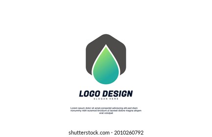 Illustration of graphic abstract creative company logo design examples colorful with flat design