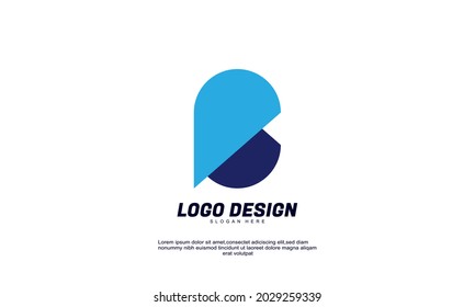 Illustration of graphic abstract creative example idea brand logo for corporate finance company and building colorful design template