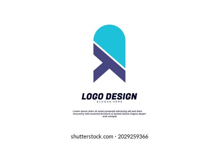 Illustration of graphic abstract creative example idea brand logo for corporate finance company and building colorful design vector