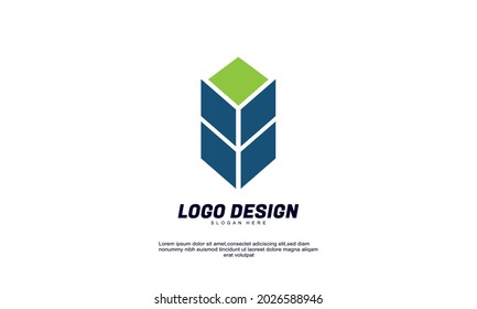 Illustration of graphic abstract creative ide logo for economy finance business productivity logo design template