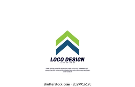 Illustration of graphic abstract creative ide for logo company or building and business colorful flat design