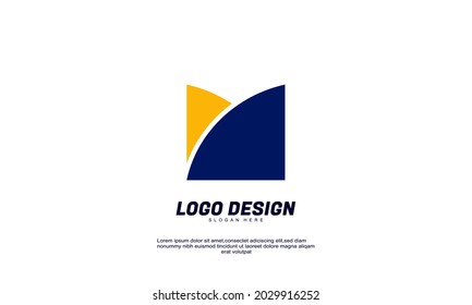 Illustration of graphic abstract creative ide for logo company or building and business colorful flat design