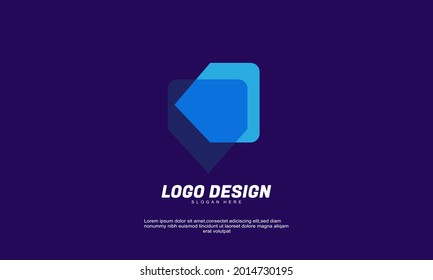 Illustration of graphic abstract creative inspiration modern logo for company branding corporate transparent color design template