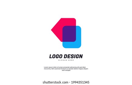 Illustration of graphic abstract creative minimalistic design logo template for  property business finance and corpo