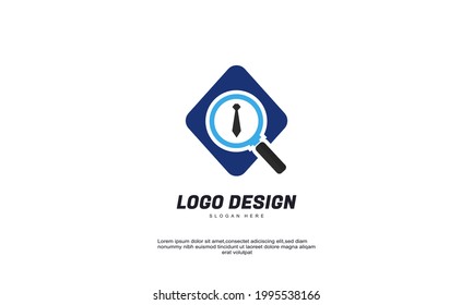 Illustration of graphic abstract creative rectangle find job idea logo template brilliant idea logo designs
