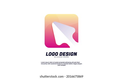 Illustration of graphic abstract creative rectangle and arrow for business with gradient color design template