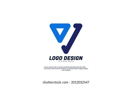 Illustration of graphic abstract creative triangle logo company business branding idea logo colorful