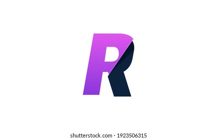 Illustration of graphic abstract initial R gradient color logo design template material design flat