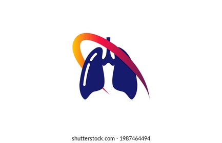 Illustration of graphic abstract lungs and  planet logo designs concept vector template