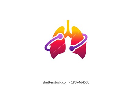 Illustration Of Graphic Abstract Lungs Planet Logo Designs Concept Vector Lungs Planet Care Logo Template