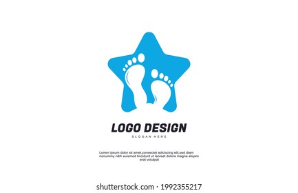 Illustration of graphic abstract Simple Foot star logo designs vector Walking foot logo symbol