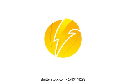 Illustration of graphic abstract Thunder and bolt lightning flash logo icon template design yellow color