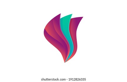 Illustration of graphic abstract wings gradient logo design inspiration