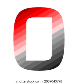 Illustration of graphic alphabet typography colorful letter O.