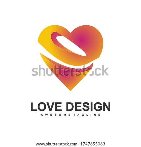 Illustration of graphic awesome love logo design vector illustration template