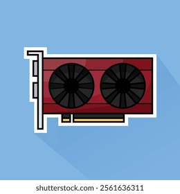 Illustration of Graphic Card in Flat Design