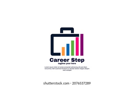 Illustration of graphic  Career step design logo template. Leadership design logo vector. Growth success concept.