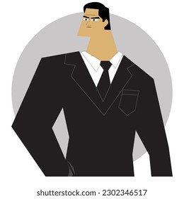 illustration graphic of character business man