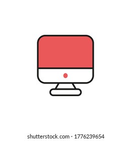 Illustration of graphic computer minimalist flat color style isolated icon design template