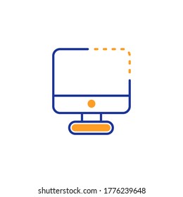 Illustration of graphic computer simple thin line business icons