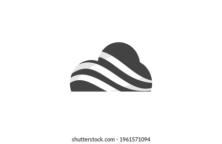 Illustration of graphic creative cloud black white color logo modern business company