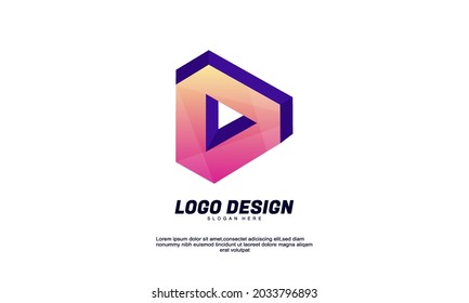 Illustration of graphic creative inspiration modern logo for company business or building flat style  colorful design vector