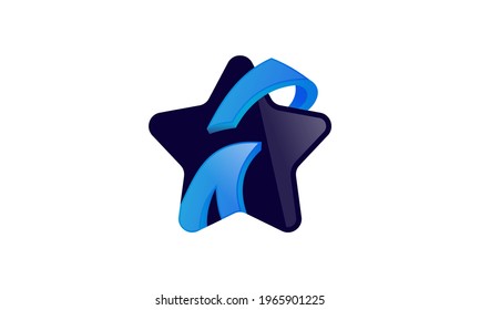 Illustration of graphic creative star blue color logo modern business company