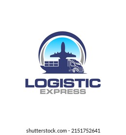 Illustration graphic design of express logistic transportation concept logo design template  