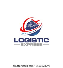 Illustration graphic design of express logistic transportation concept logo design template  