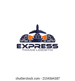 Illustration graphic design of express logistic transportation concept logo design template  