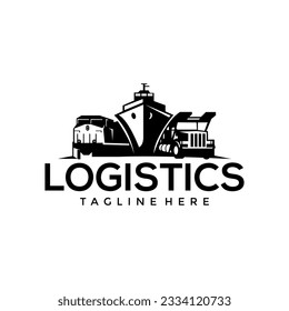 Illustration graphic design of express logistic transportation concept logo design template of Truck vector, cargo logo, delivery cargo trucks, Logistic logo
