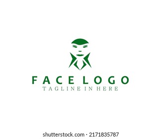 Illustration graphic design icon of a serious person's face that depicts courage