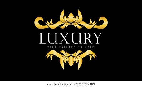 Ilustración Diseño Gráfico De Logotipo LUXURY. Adecuado para logotipos de empresas de lujo