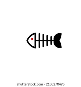 Illustration graphic design of simple  fish bones. Fit for icon, stickers, template banner, poster, and etc.