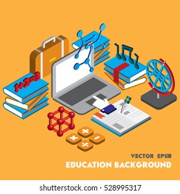 illustration of graphic education set concept in isometric 3d graphic