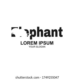 Illustration of graphic elephant silhouette illustration design template