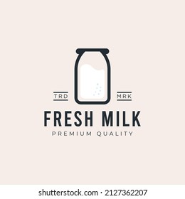 Illustration graphic of fresh milk logo emblem label drink beverage vector icon vintage premium