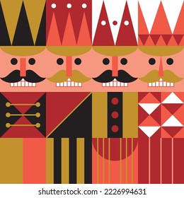 Illustration Graphic Geometric Nutcracker Christmas Vector FAO 