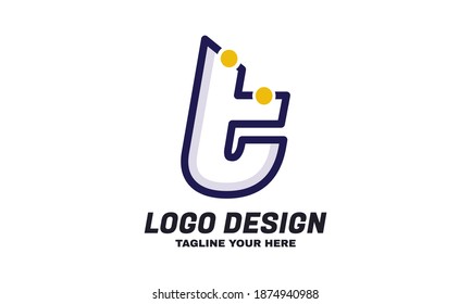 Illustration of graphic geometric square letter t space business design template