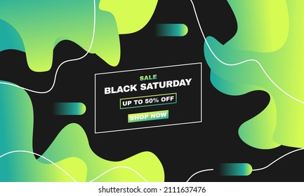 Illustration Of Graphic Gradient Modern Green Black Saturday Banner Concept Vector