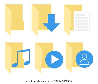 Illustration Graphic High Resolution Folder Icons Stock Vector (Royalty ...