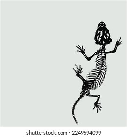 Illustration graphic image of skeleton lizard in blank template. Stock vector.
Suitable design for postcard, wishes card, quotes card, business logo etc