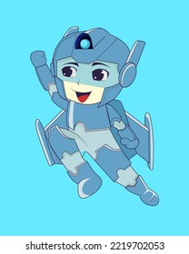 
Illustration Graphic Of Kids Transform To Robot Good For Mascot Logo, Design Tshirt for Kids