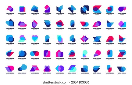 Illustration of graphic Logo set best collection, abstract geometric company corporate business icon set