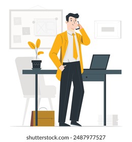 illustration of a graphic man call 