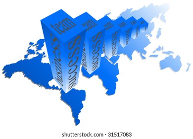Illustration of graphic and map