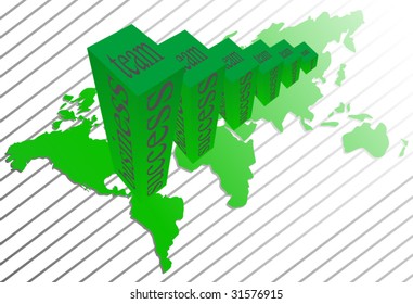 Illustration of graphic and map