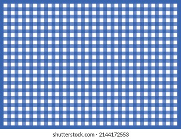 Illustration of graphic material and background material of gingham plaid checkered pattern. Blue