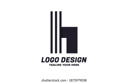 Illustration of graphic modern creative letter h vector logo black color